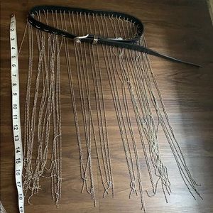 Dolls Kill silver tone fringe belt 40 inches